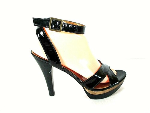 Marc Fisher Black Patent Leather Platform Heels S… - image 1