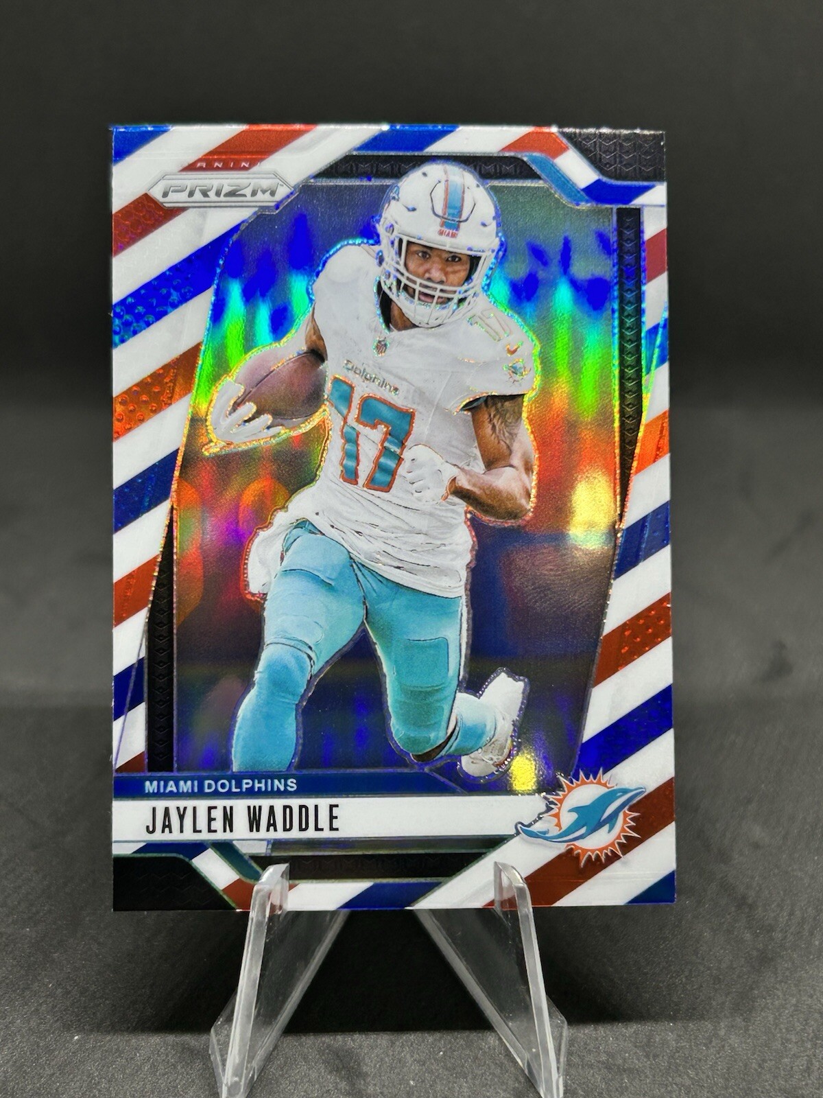 2024 Panini Prizm Jaylen Waddle Red White & Blue Prizm Dolphins #178