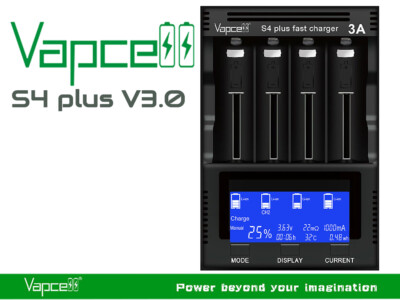 Vapcell S4 plus V3.0 pro. Universal-Analyse-Ladegerät für Li-Ion, NIMH