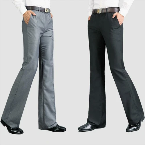 Herren Glockenunterhose Vintage 60er 70er Jahre Flare formelle Kleidhose schmale Passform - Bild 11 von 25