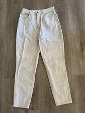 Bill Blass Beige Jeans 90s Vintage High Waisted Tapered Leg