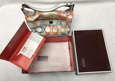 Coach Hamptons Weekend Scribble Top￼ Handle Pouch￼ With Receipt