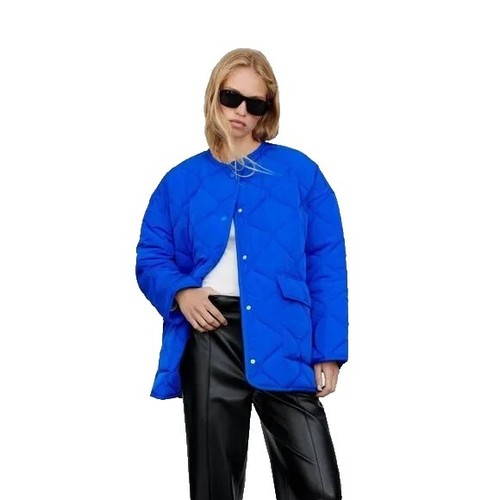 Zara Trafaluc Blue Coat Button Up Jacket Womens Size M | eBay