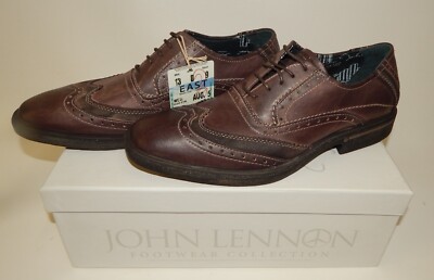 John Lennon Footwear Collection Wingtip Lucy Brown Leather Shoes 9D NEW in Box