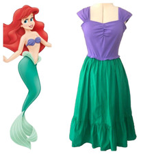 Princess Ariel the little mermaid inspired ruffle hem midi dress Size S