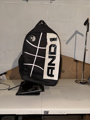 Black w/ White Basketball Theme Padded Laptop Sleeve Backpack, Large Brand New!!