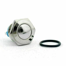 16mm 2 Pin Normally Closed Momentary NC Metal Push Button Switch 36V/2A