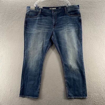 BKE Buckle Jeans Mens 48 Blue Denim Straight Leg Jake Cowboy Thick Stitch 48x30