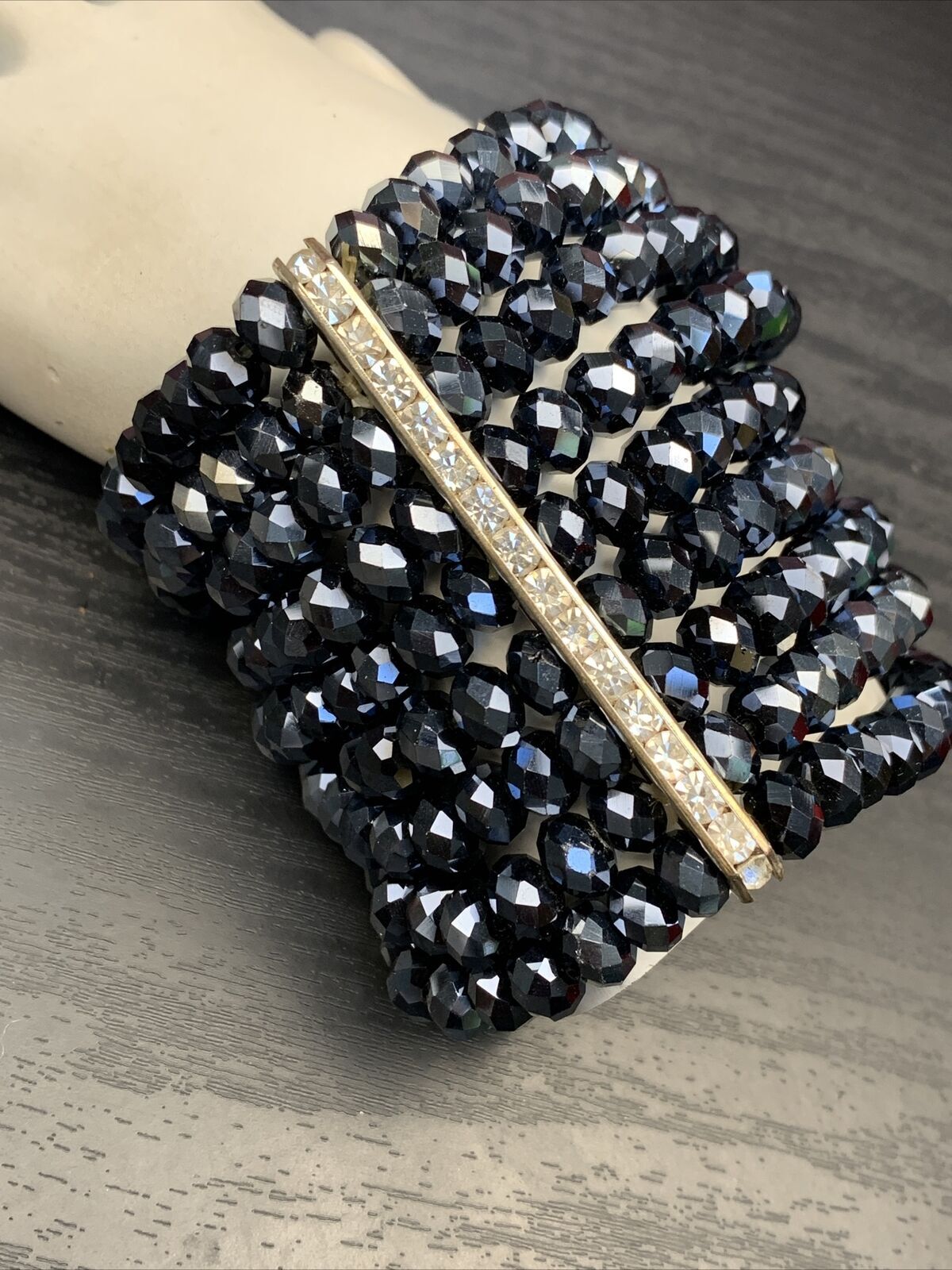 Event Extra Wide Statement Beaded Crystal glass s… - image 2