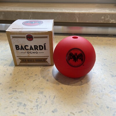 Bacardi Eiswürfel Kugel Rund Gläser Party Sommer Selten Form Ball Ice ROT - NEU