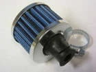 Small Breather Filter 9mm Neck Size (Oil Crankcase Air) 50x40x9mm BLUE/CHROME
