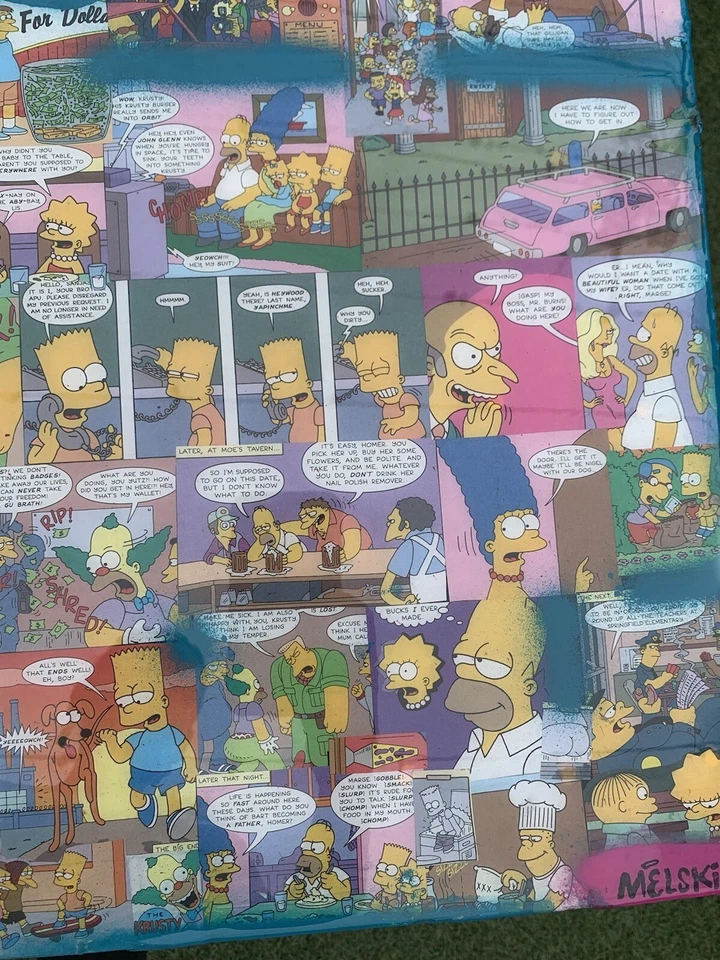 Custom Folding Table Original Simpson Wynwood Artist Street Art Resin - Image 4 of 4