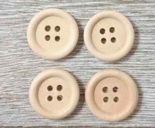 wood light natural sewing buttons 4 holes 1/2 inch