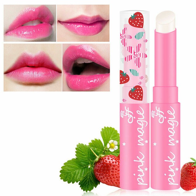 Strawberry Flavor Lip Balm Magic Temperature Changing S3N1 Color F9L1