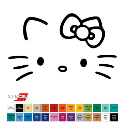 Hello Kitty Permanent Sticker Decal Cups Car Window Laptop Oracal 651 3''