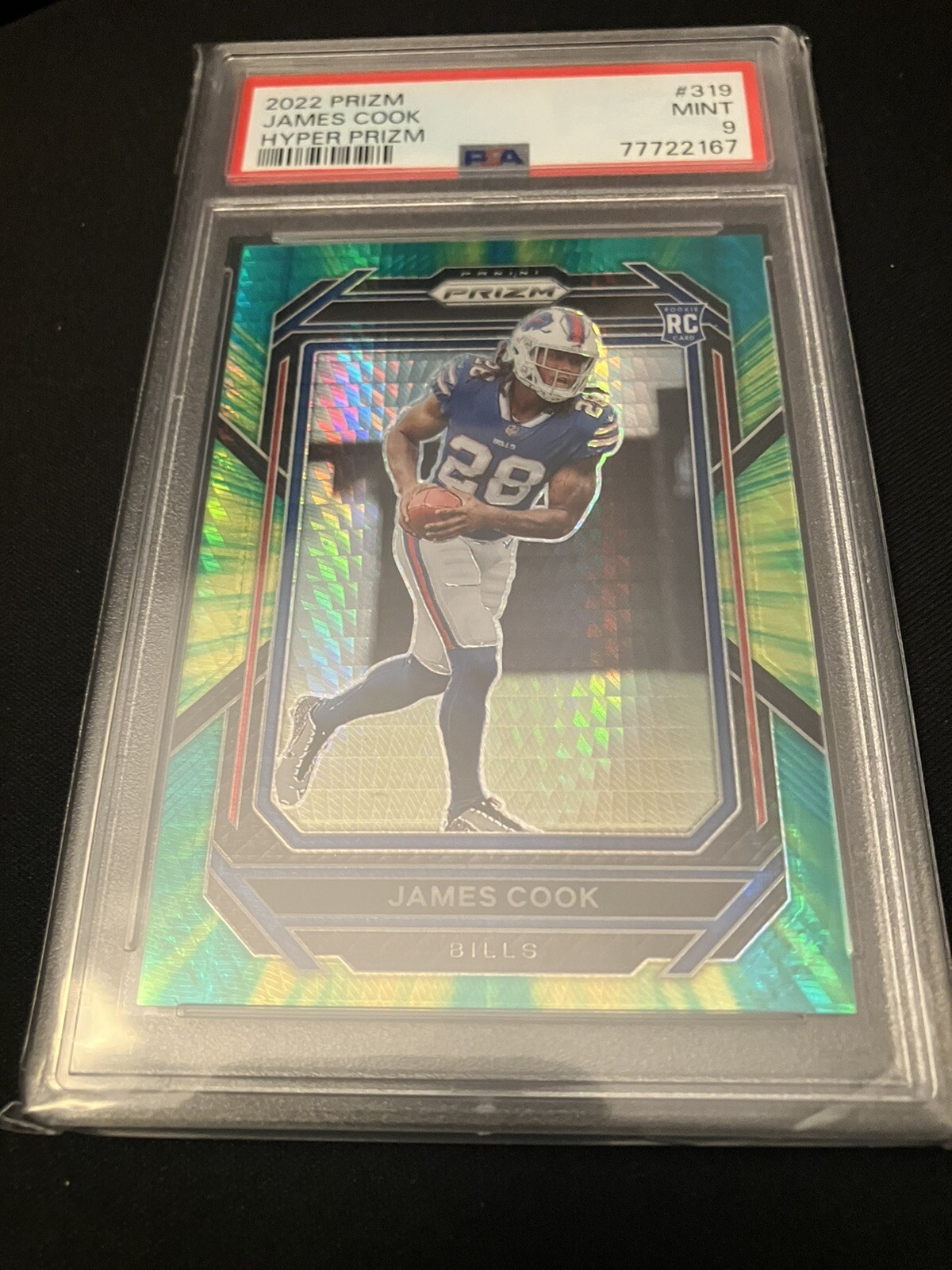 2022 Panini Prizm - Rookie Hyper Prizm #319 James Cook  /175 (RC) PSA 9 - POP 9