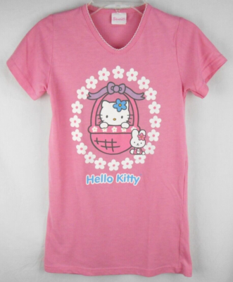 Sanrio Hello Kitty Pink Character Graphic Sleep Shirt Girls Size S (6-6X) |  eBay