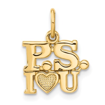 Real 14kt Yellow Gold P.S. I LOVE YOU Charm