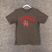 St Louis Cardinals MLB Team Athletics Shirt Youth XL 14/16 Tee Gray w Spell Out