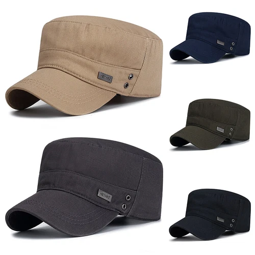 Mens Cap Army Hat Cadet Castro Military Patrol Baseball Cap Hats Adjustable - Picture 2 of 14