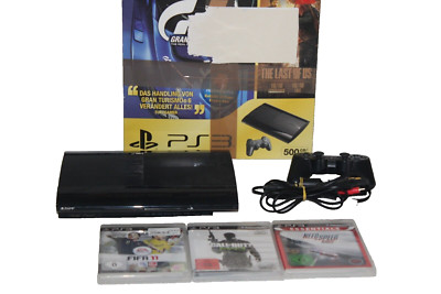 Playstation 3 PS 3 Konsole Super Slim Schwarz 500GB + Original Controller + OVP