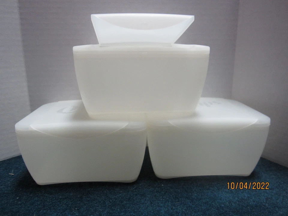 Q Tips Clear Plastic Containers LOT OF 3!