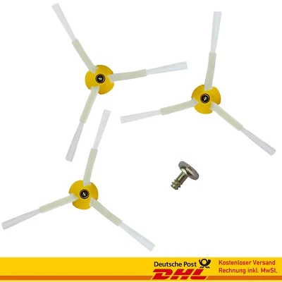 3 Seitenbürsten Kehrbürsten und Schrauben für iRobot Roomba 800 866 876 900 980