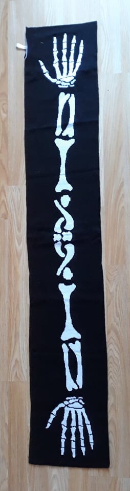 Two Sided Skeleton Bone Scarf Bufanda Sciarpa - image 1