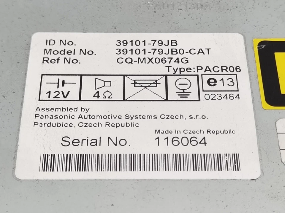 3910179JB AUDIOSYSTEM / RADIO-CD / 3910179JB0CAT / 2131936 FÜR SUZUKI SX4 RW EY - Bild 3 von 4