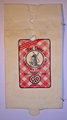 Vintage Sack Paper Bags - ZEE BEST PRETZEL MIX, SANDRA RINEER, COLUMBIA 2001