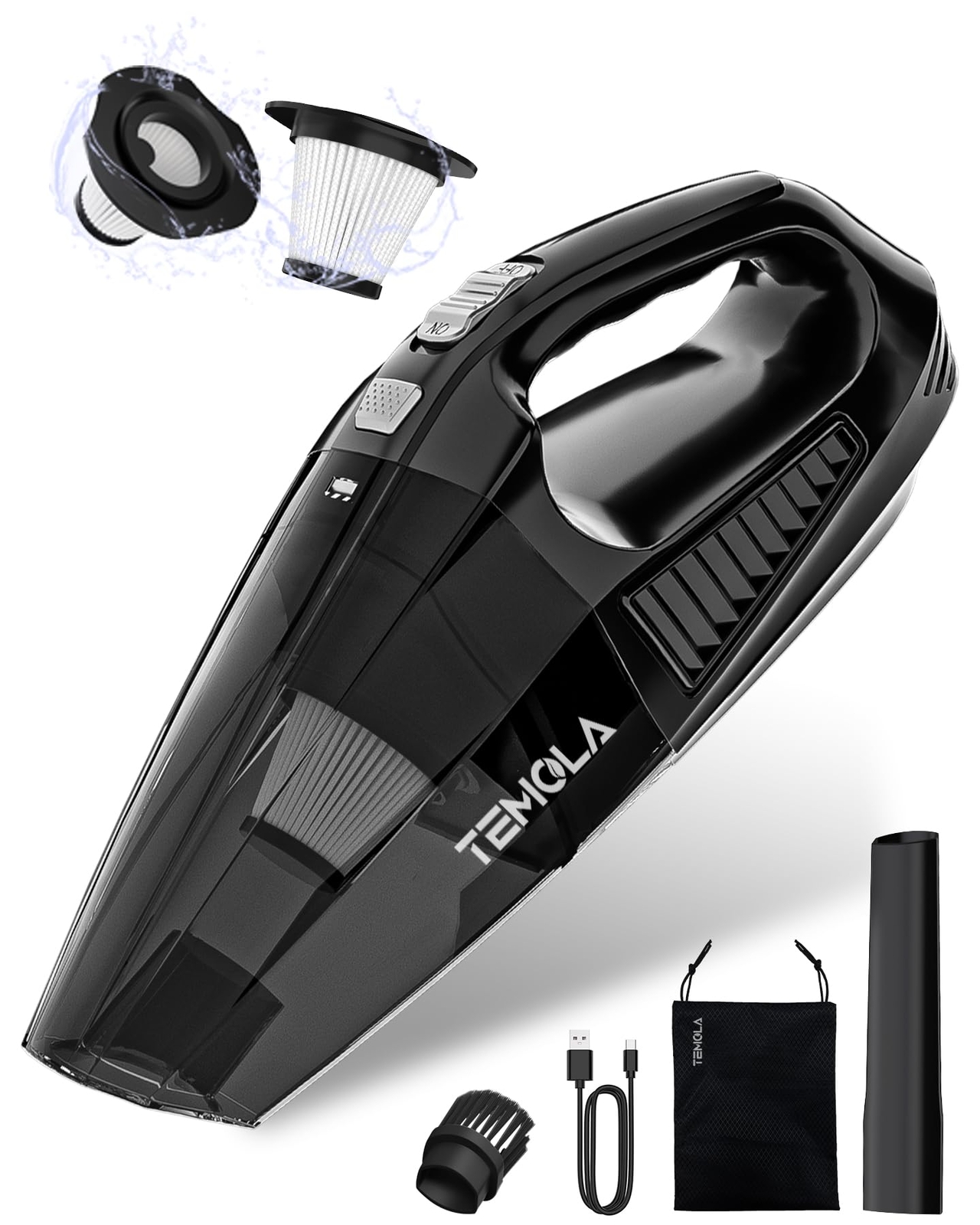 Cordless Handheld Vacuum Cleaner High Power Rechargeable for Car Home HEPA Filter-image