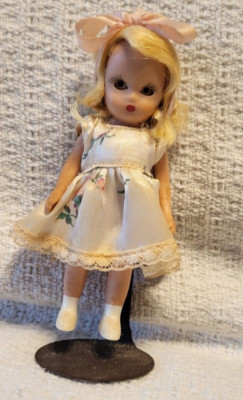 Vintage Nancy Ann 4'' Blonde Doll with Stand