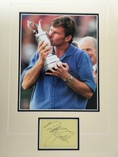 NICK FALDO - LEGENDARY BRITISH GOLFER - EXCELLENT SIGNED PHOTO DISPLAY