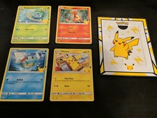 McDonald's 2021 Pokemon Cards 25th Anniversary Non-Holo Starter Set with Pikachu