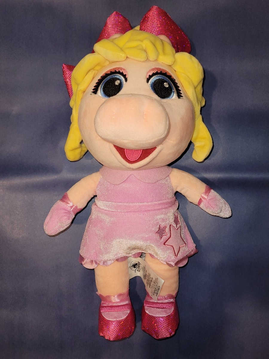 Disney Jr Muppet Babies Plush Miss Piggy Pink Dress/Glitter Shoes