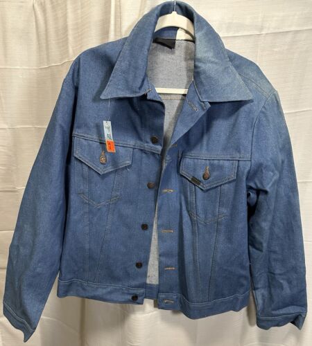 Vintage Sears Roebucks Western Wear Blue Denim Jean Jacket Size 44 USA NOS New!
