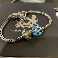 Authentic Sterling Silver TROLLBEADS TROLL 30th ANNIVERSARY LOCK And 2 Beads