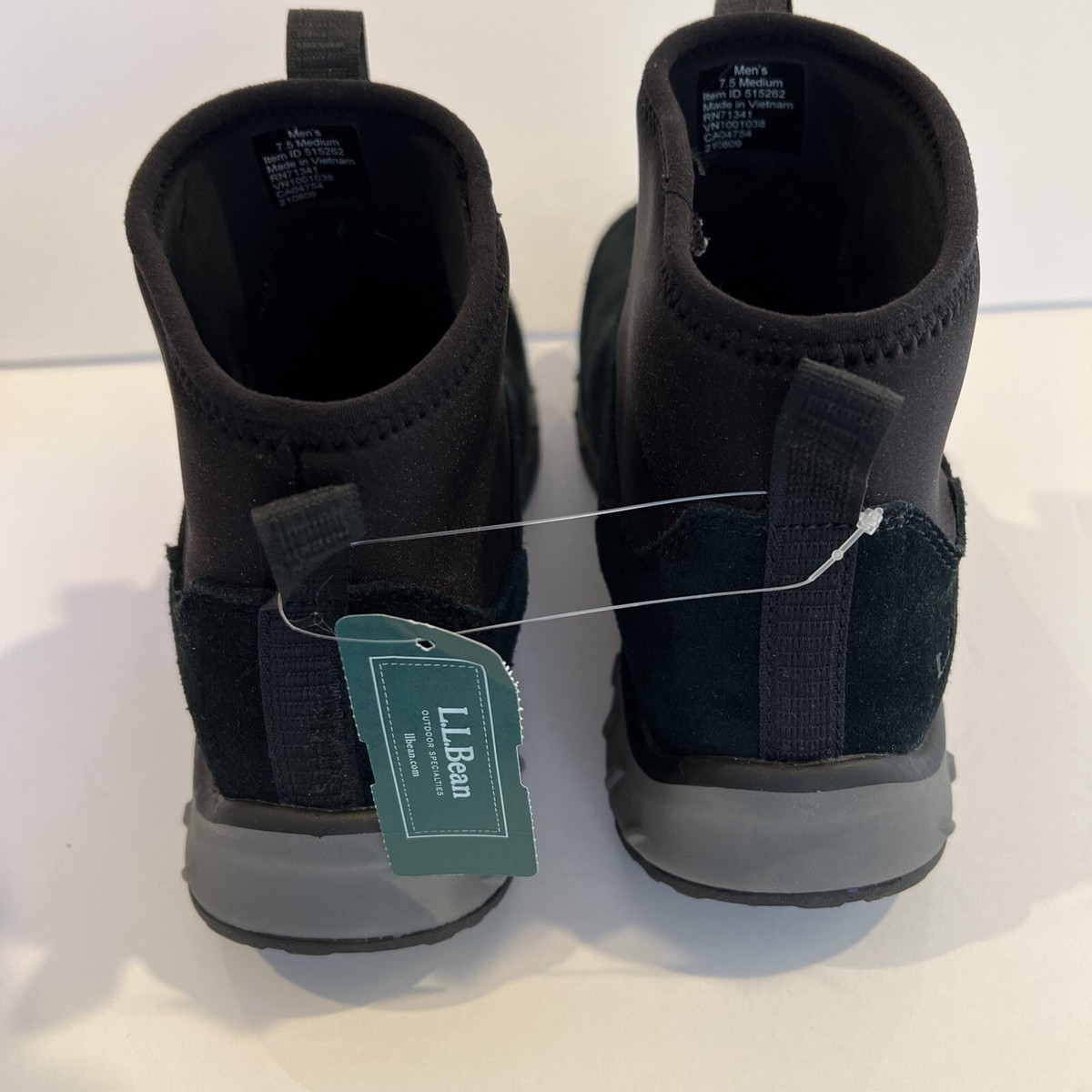 NEW LL Bean Black Suede Fabric Waterproof Snow Boots (515262). US