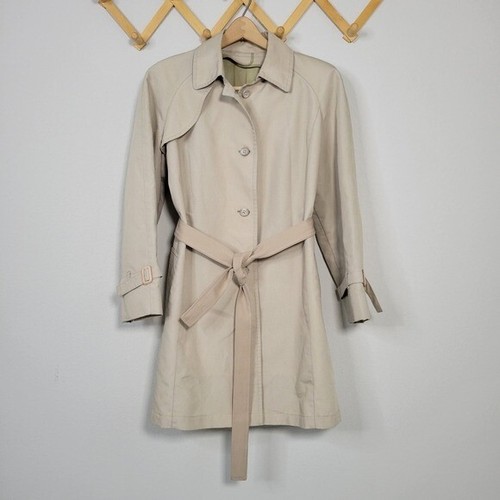 London Fog Tan Trench Coat Jacket Size 