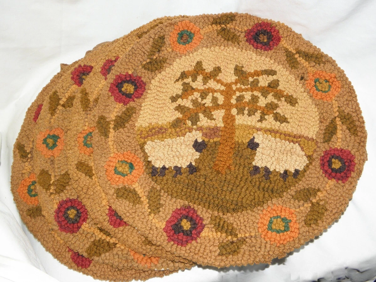 Hooked wool chair pads hot sale