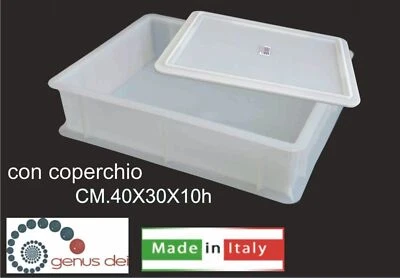GENUS DEI CASSETTA CONTENITORE PANETTI PALLINE PIZZA 40x30 H10 SERVICE + COPERCHIO 9 2024