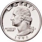 1994 S SILVER Proof Washington quarter