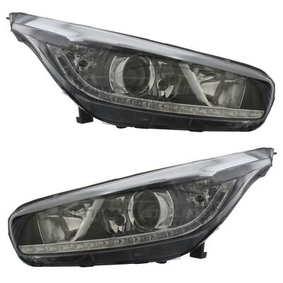 Headlights Fits Kia Ceed JD 2012-2012 With LED Daytime Running Lamp Left & Right