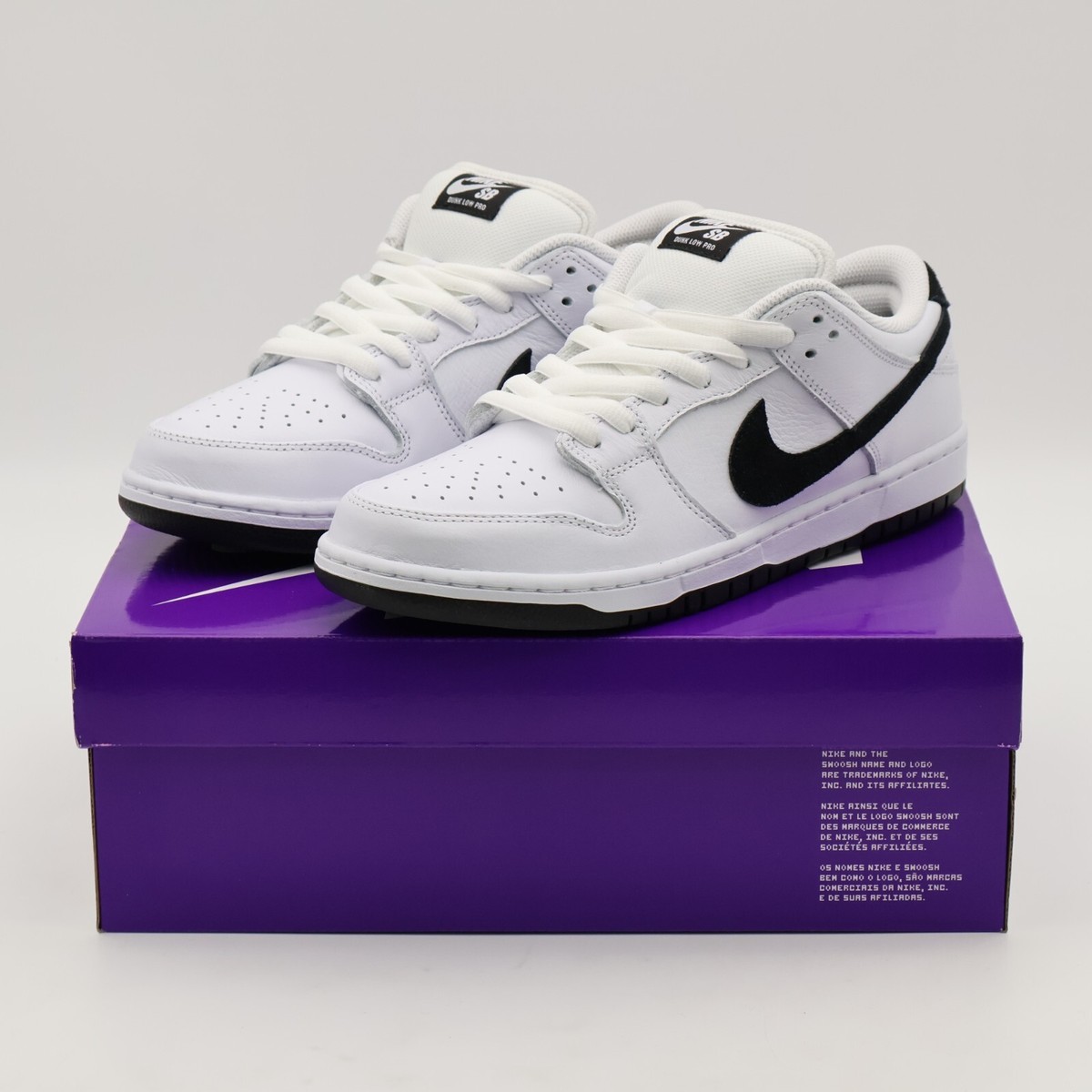 Size 6 - Nike Dunk Pro SB Low White Black for sale online | eBay