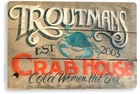 TIN SIGN Troutman's Crab House Décor Cottage Kitchen Store Farm Ranch Bar A657