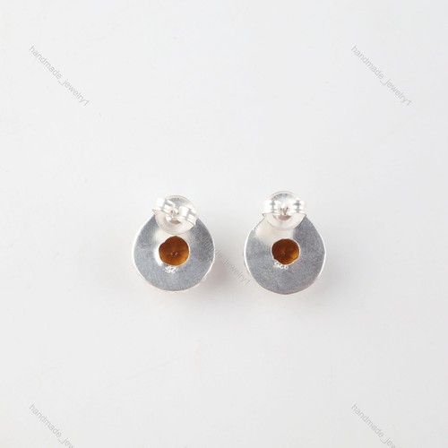 Gift For Women Stud Fashion Earrings 925 Silver Natural Citrine Gemstone - Picture 2 of 6