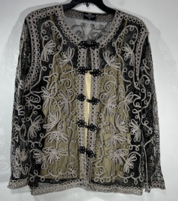 Princess Cruise Plus Size: 2X Black Gold Evening Cardigan Formal | eBay