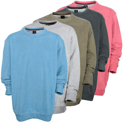 Kitaro Sweatshirt Herren Baumwolle Rundhals Basic Plusgröße Übergröße