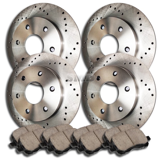 A1089 FRONT+REAR Drilled Brake Rotors Ceramic Pads FOR 2015 Nissan Frontier V6 eBay
