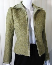 Walter Long Sleeve Pockets Blazer Jacket Size 2 Light Green Tweed 050